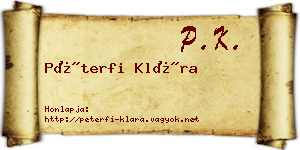 Péterfi Klára névjegykártya