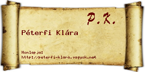 Péterfi Klára névjegykártya